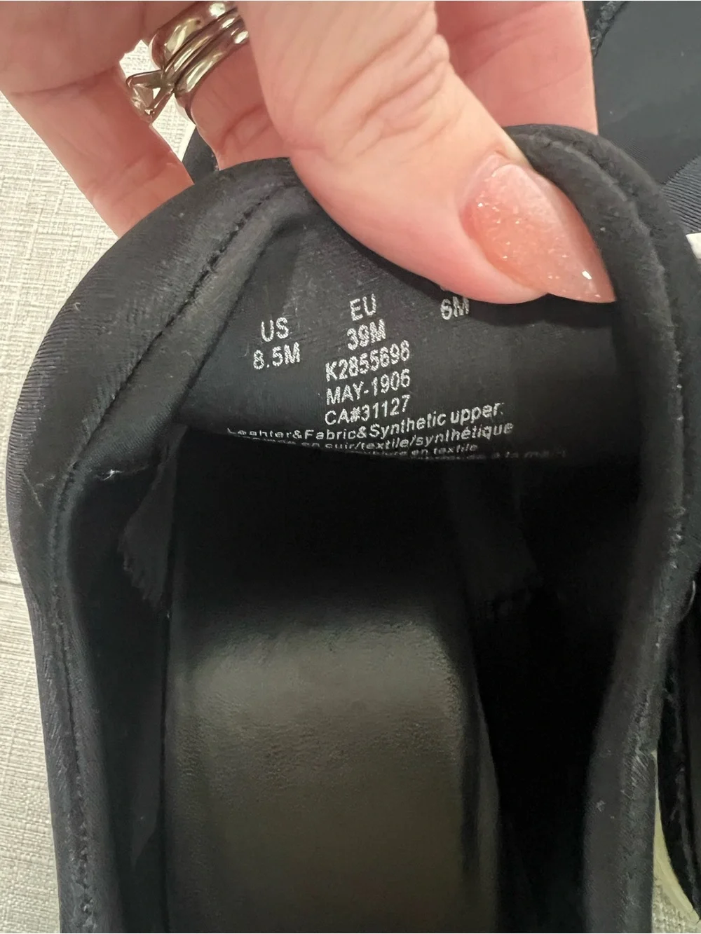 DKNY Black Slip-On Platform Sneakers with Logo Strap